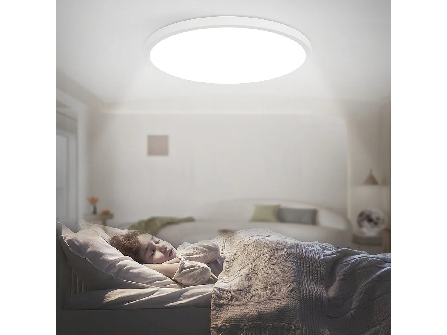 NETTLIFE plafonnier LED salle de bain Ø30cm lampe chambre lampe cuisine plate 4000K 18W lampe salle de bain IP44