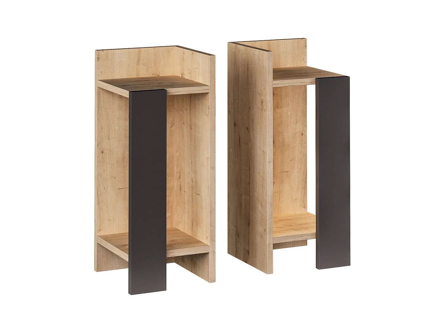 Nachttisch ELOS- Anthrazitgrau Set , 60x25x54