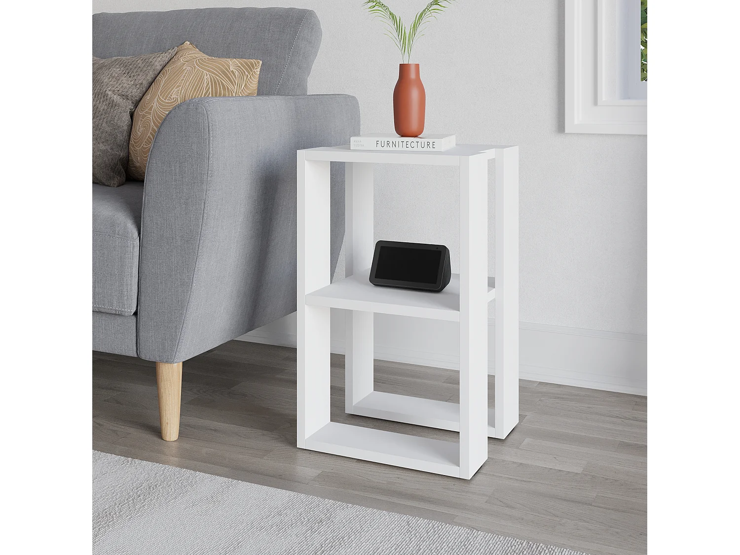 Nachttisch LONIE- Weiß  , 55x30x34