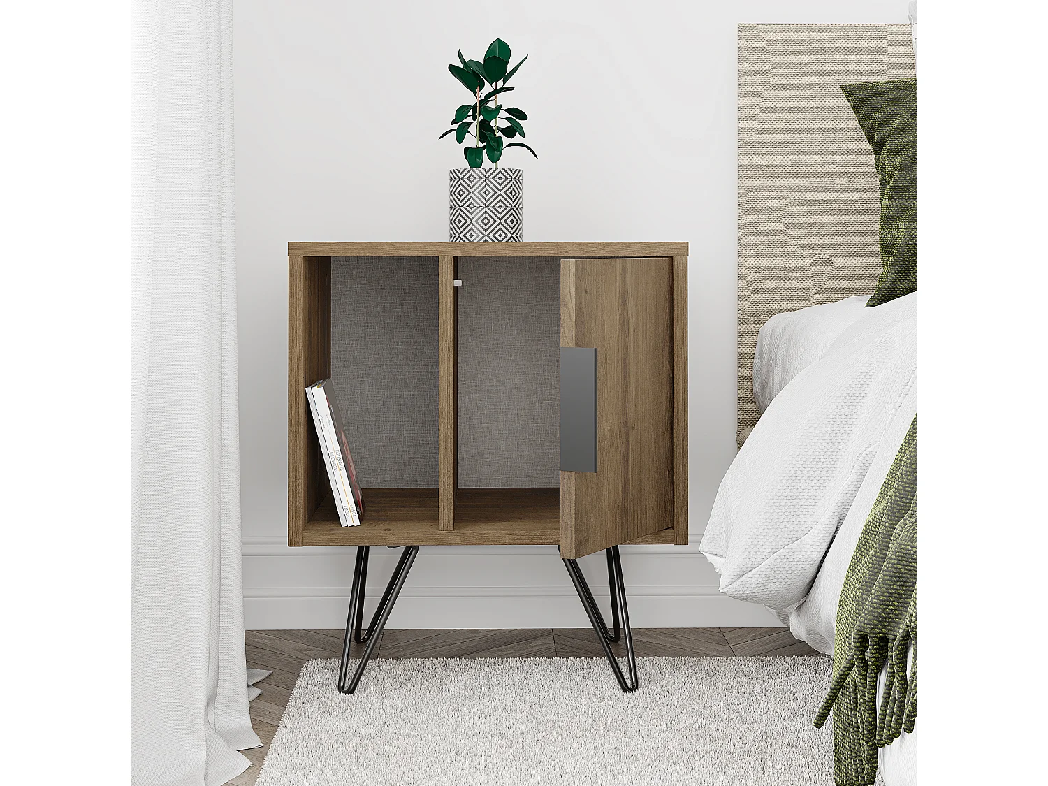 Nachttisch GLYNN- Naturfarben hell  , 60x45x50