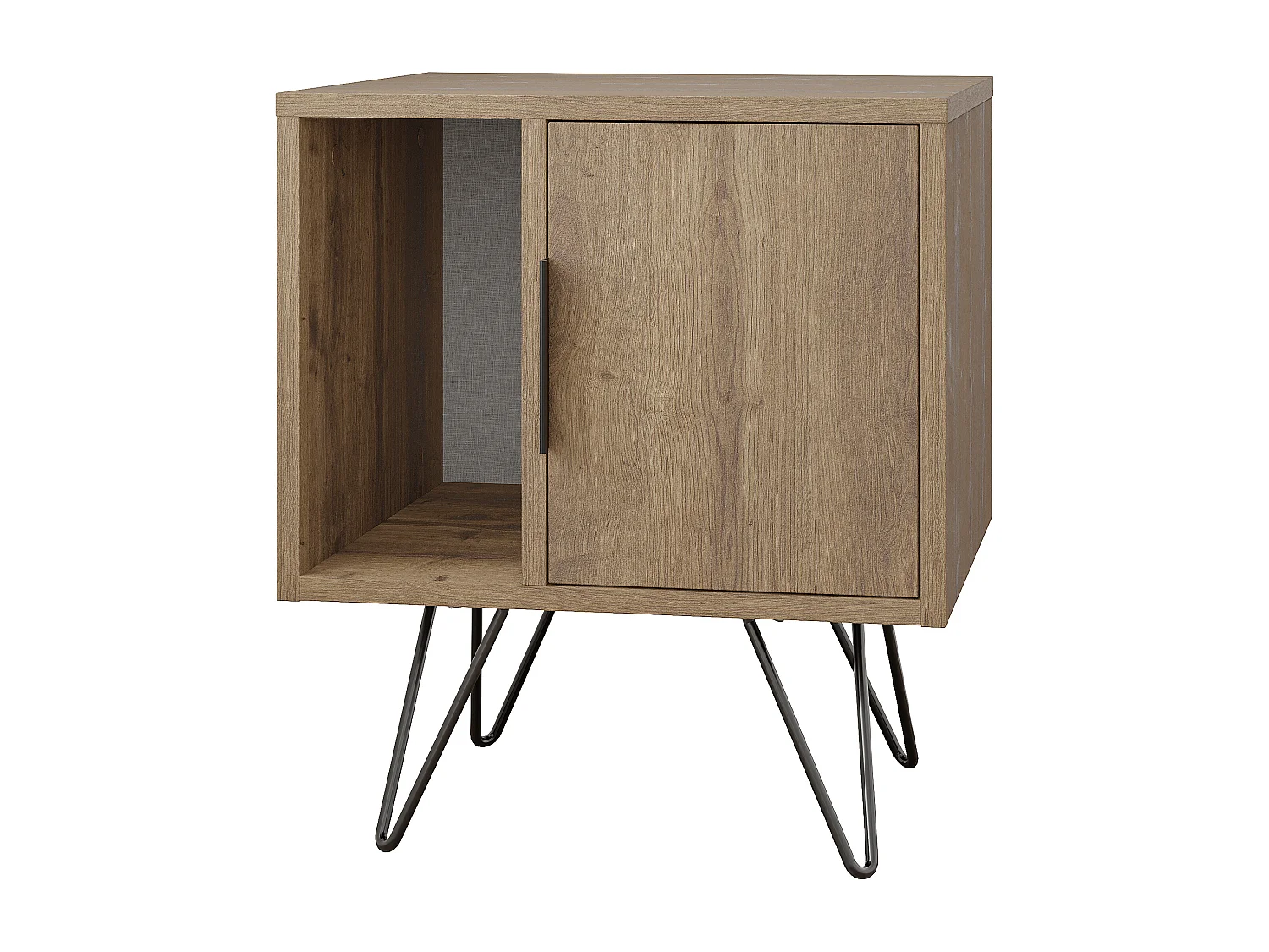 Table de chevet GLYNN - couleur naturelle claire, 60x45x50