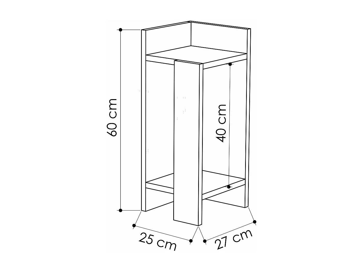 Table de chevet ELOS ensemble blanc, 60x25x54