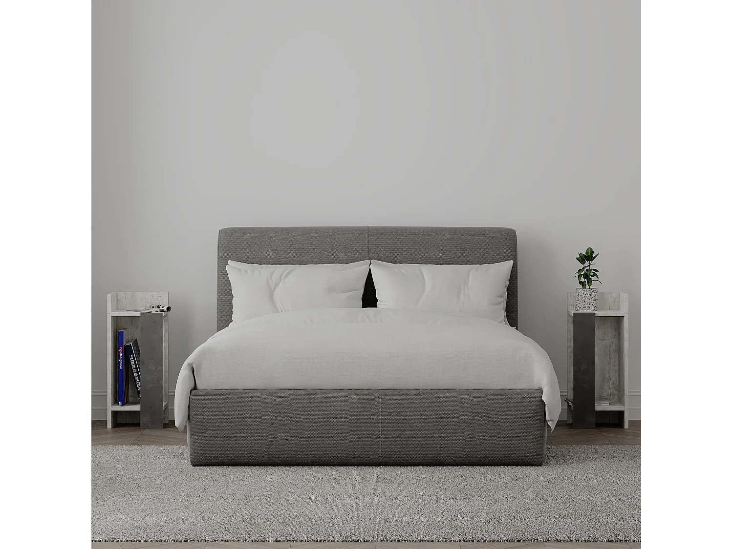 Nachttisch ELOS- Anthrazitgrau Set , 60x25x54