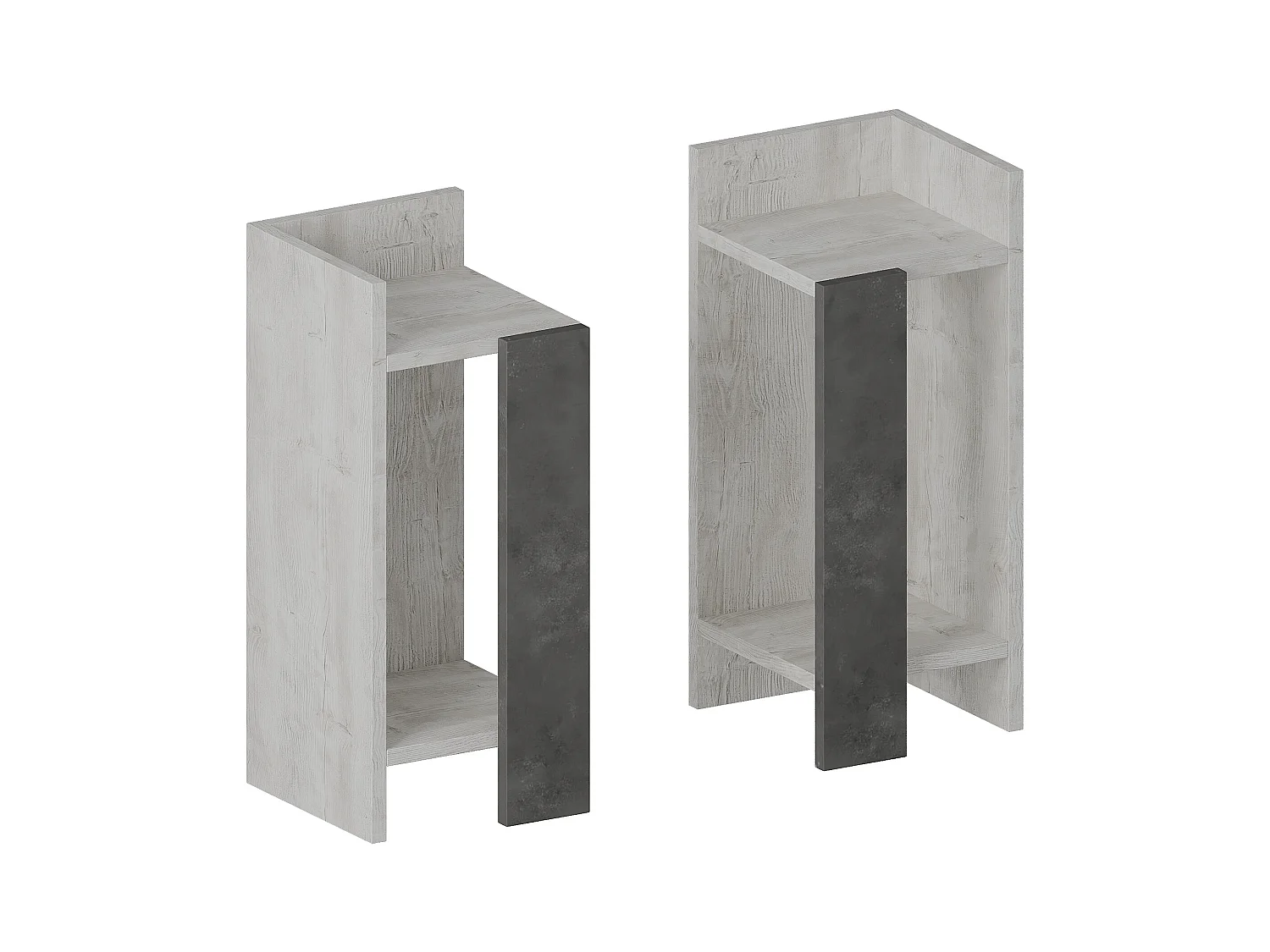 Nachttisch ELOS- Anthrazitgrau Set , 60x25x54
