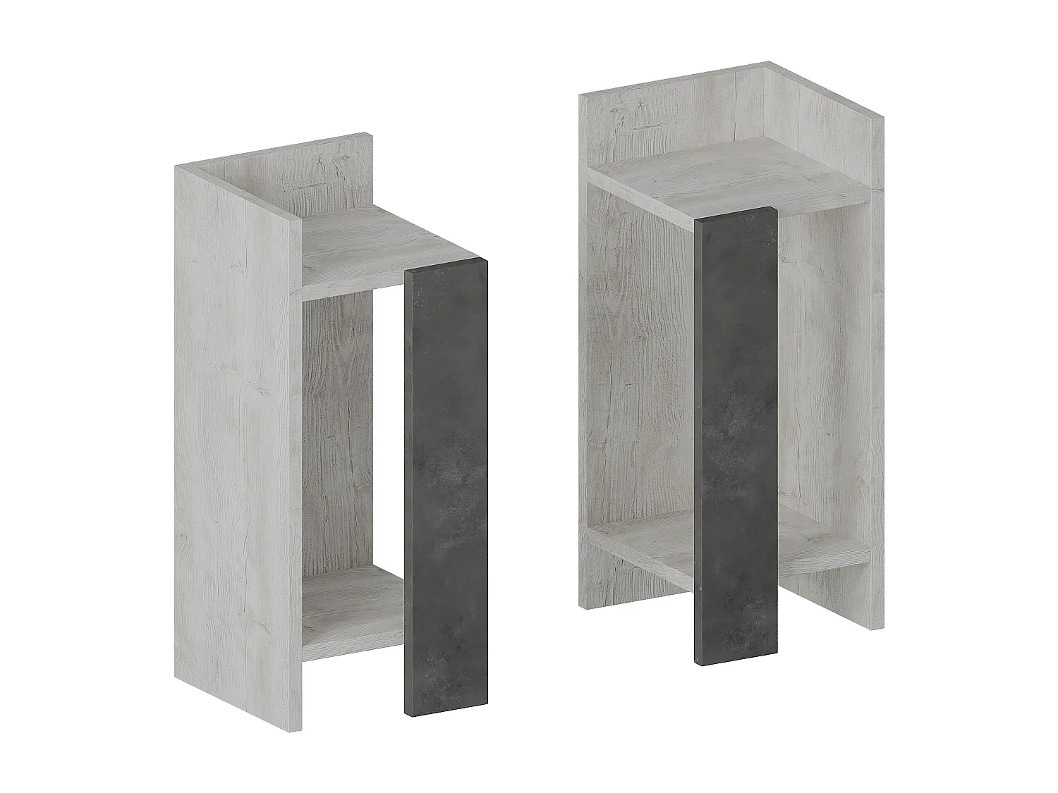 Nachttisch ELOS- Anthrazitgrau Set , 60x25x54