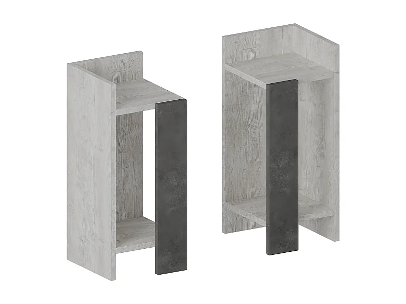 Nachttisch ELOS- Anthrazitgrau Set , 60x25x54