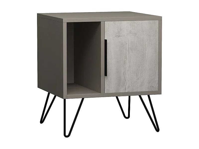 Table de chevet GLYNN- gris anthracite, 60x45x50