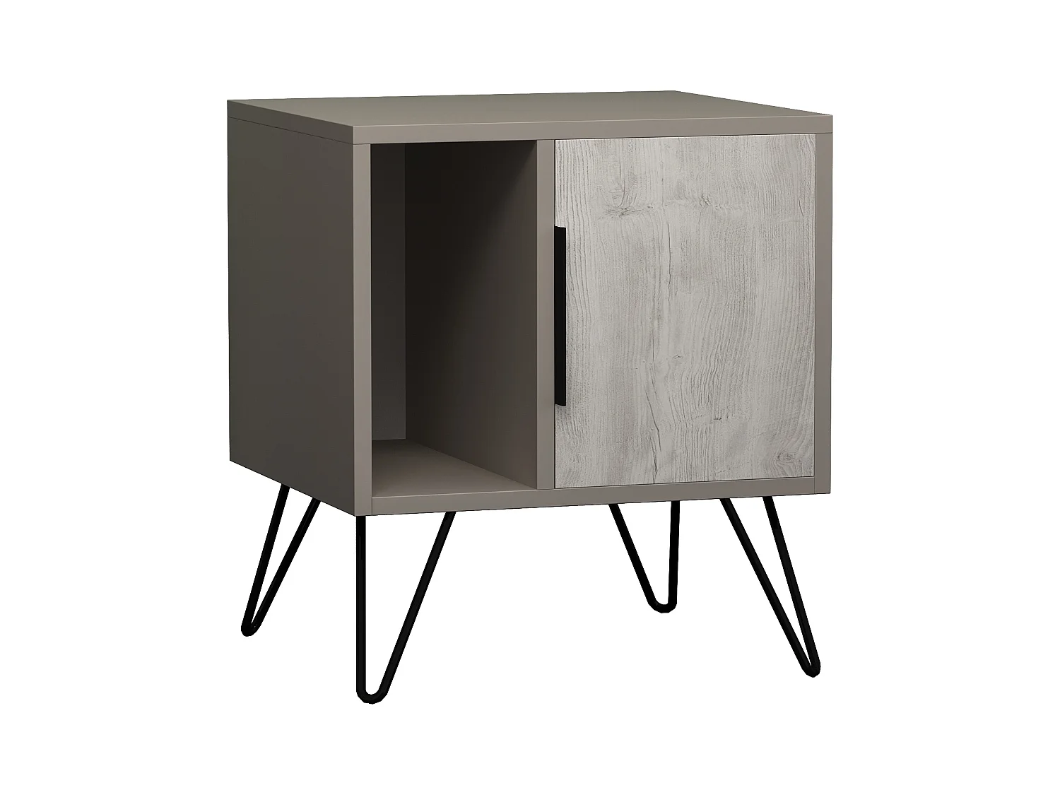 Table de chevet GLYNN- gris anthracite, 60x45x50
