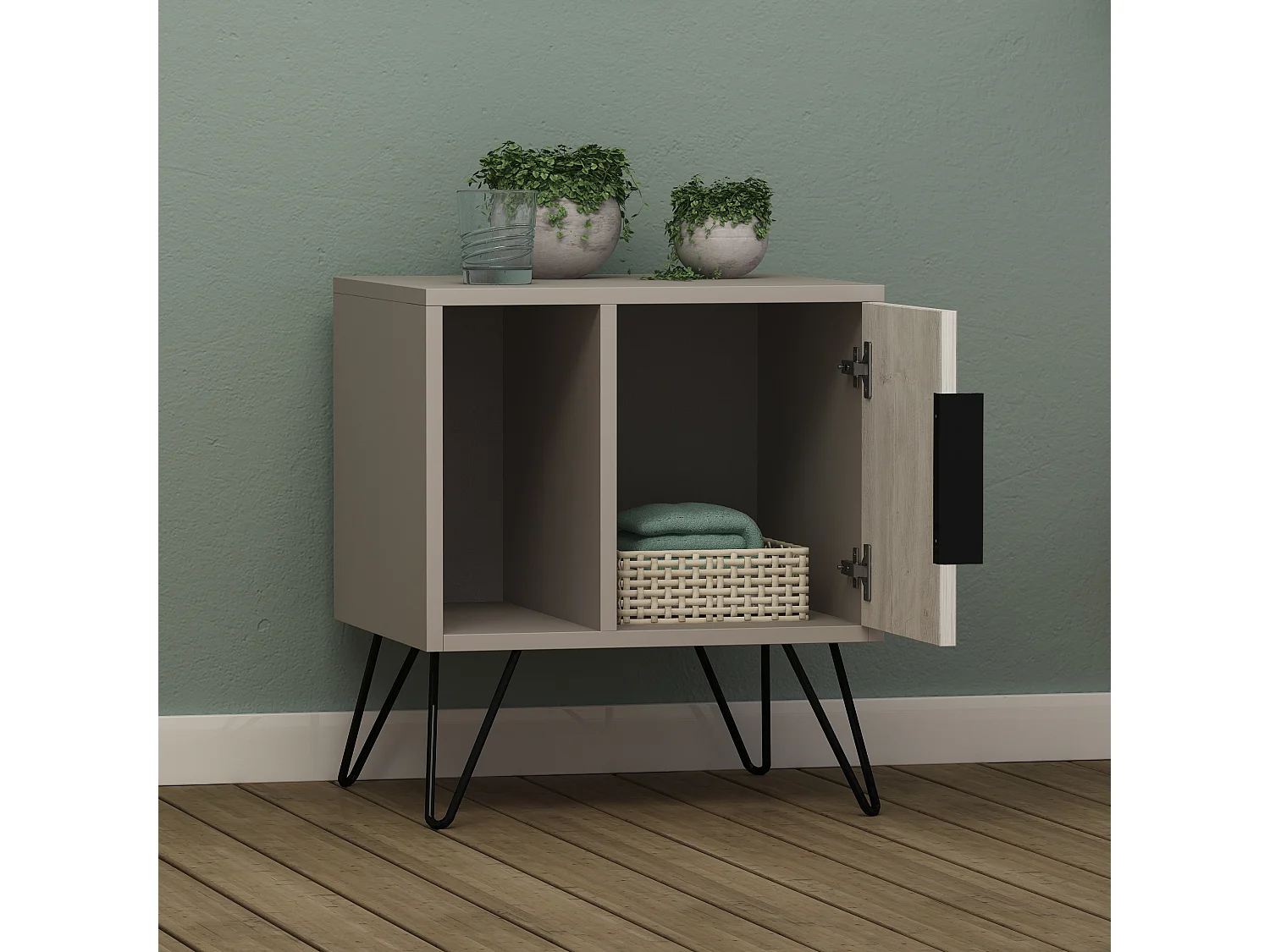 Nachttisch GLYNN- Anthrazitgrau  , 60x45x50