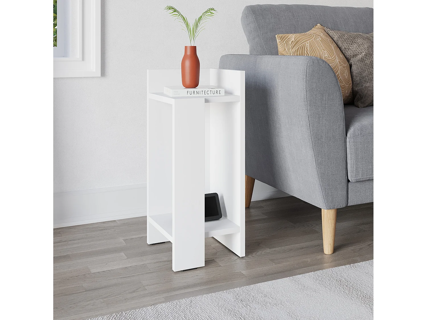 Nachttisch ELOS- Weiß Rechtes Modul, 60x25x27