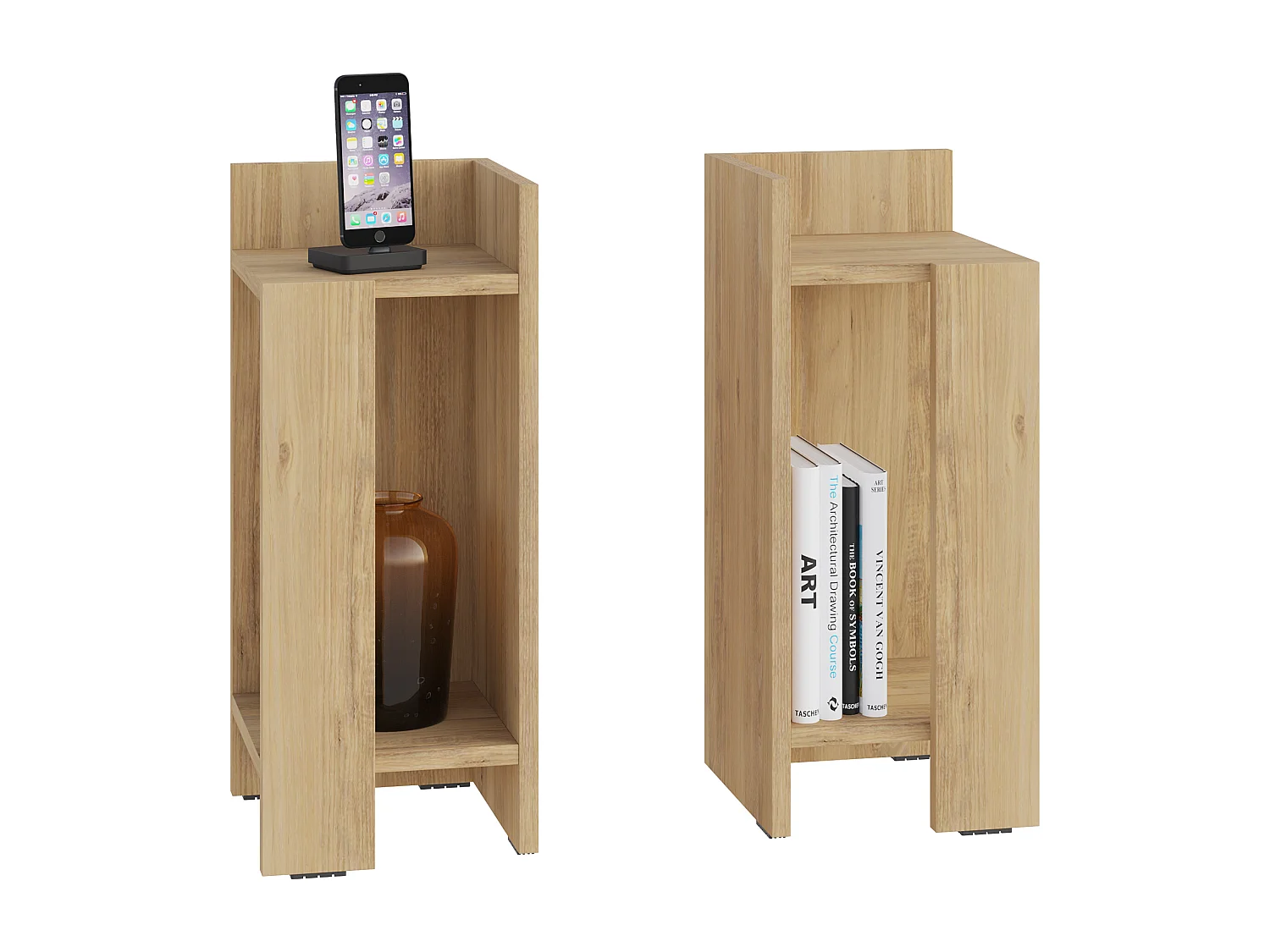 Nachttisch ELOS Set  - Eiche - 25 x 25 x 60 cm