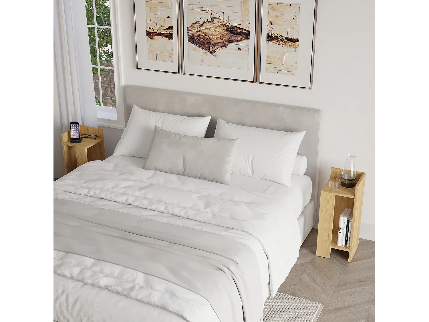 Nachttisch ELOS Set  - Eiche - 25 x 25 x 60 cm