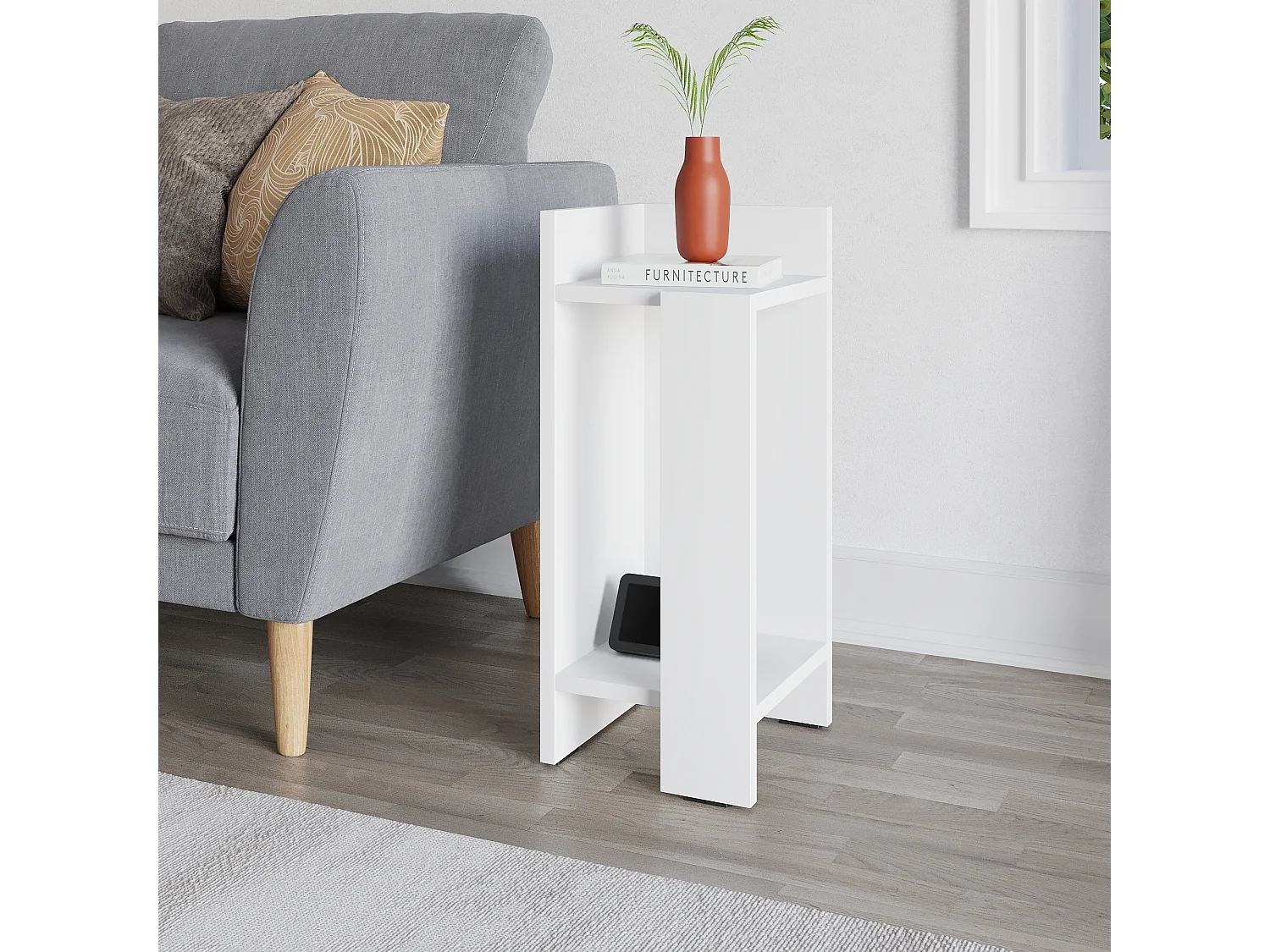 Nachttisch ELOS- Weiß Linkes Modul, 60x25x27