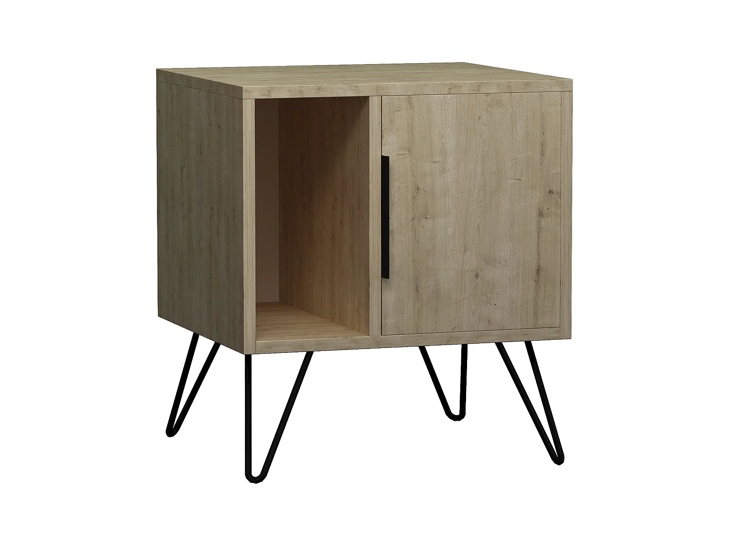 Table de chevet GLYNN - couleur naturelle claire, 60x45x50