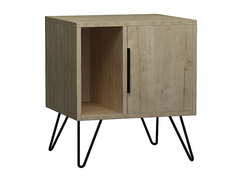 Nachttisch GLYNN- Naturfarben hell  , 60x45x50