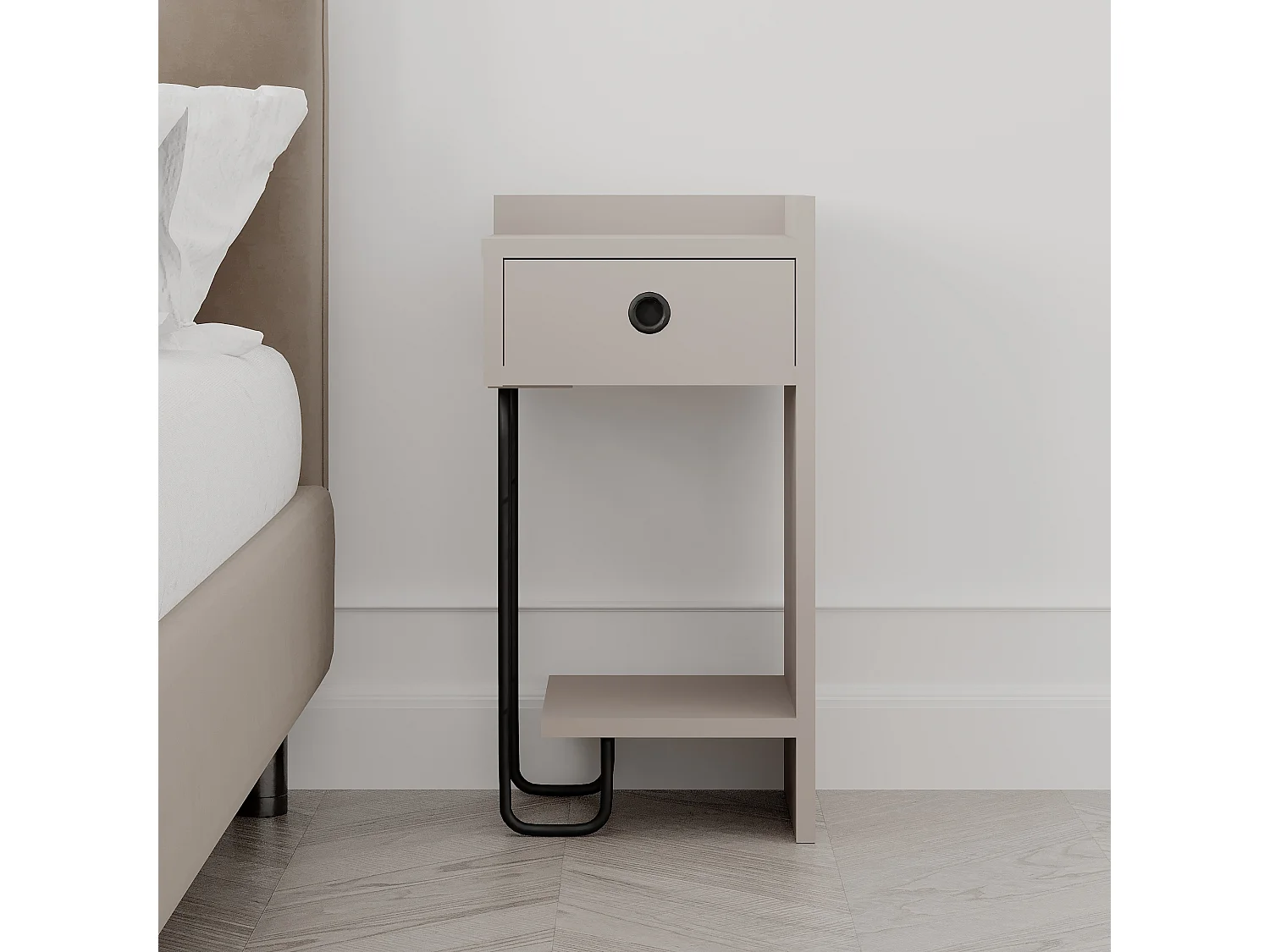 Nachttisch SIRIUS- Anthrazitgrau Rechts , 61x30x32