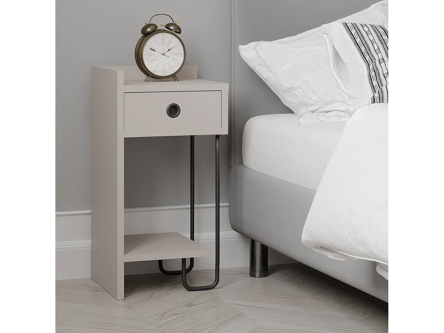 Nachttisch SIRIUS- Anthrazitgrau Links , 61x30x32