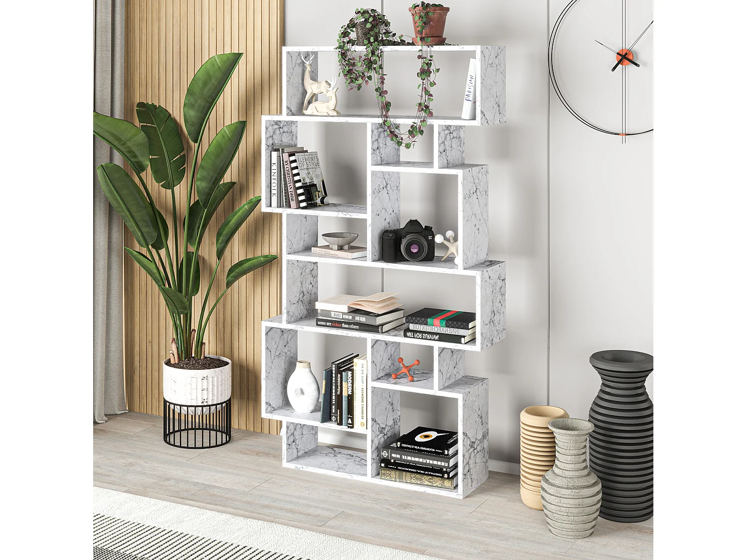 Bücherregal KARMATO - Carrara - 96 x 25,5 x 168,5 cm