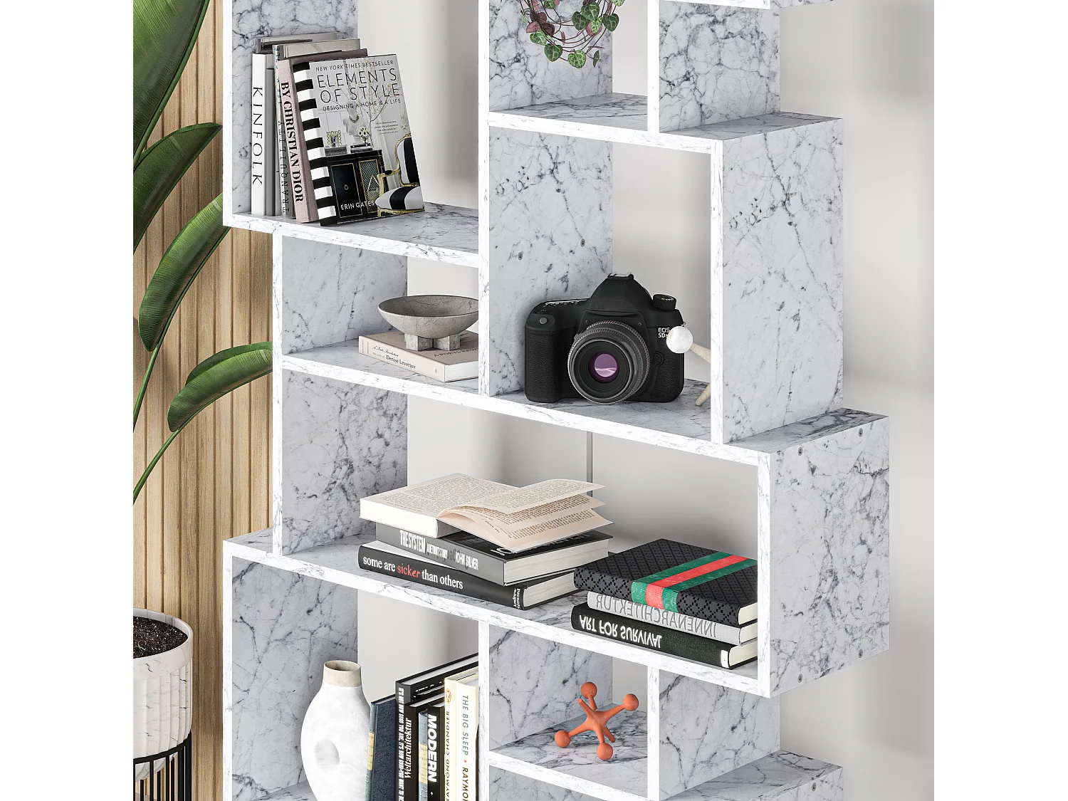 Bücherregal KARMATO - Carrara - 96 x 25,5 x 168,5 cm