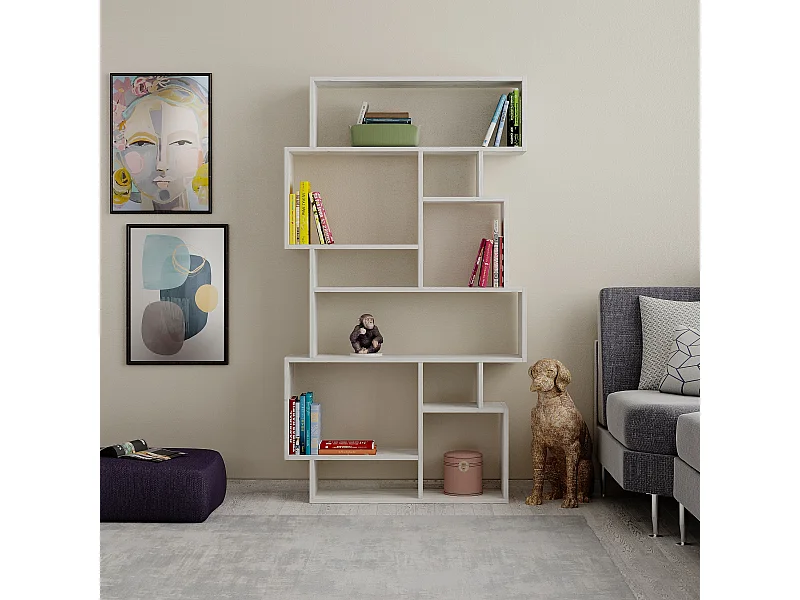 Bücherregal KARMATO -  Altweiß - 96 x 25,5 x 168,5 cm