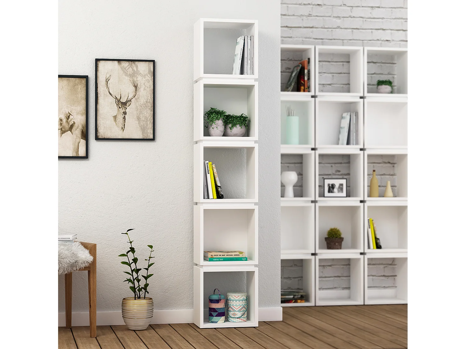 Bibliothèque MULTI- lumière couleur naturelle, 32x167x22