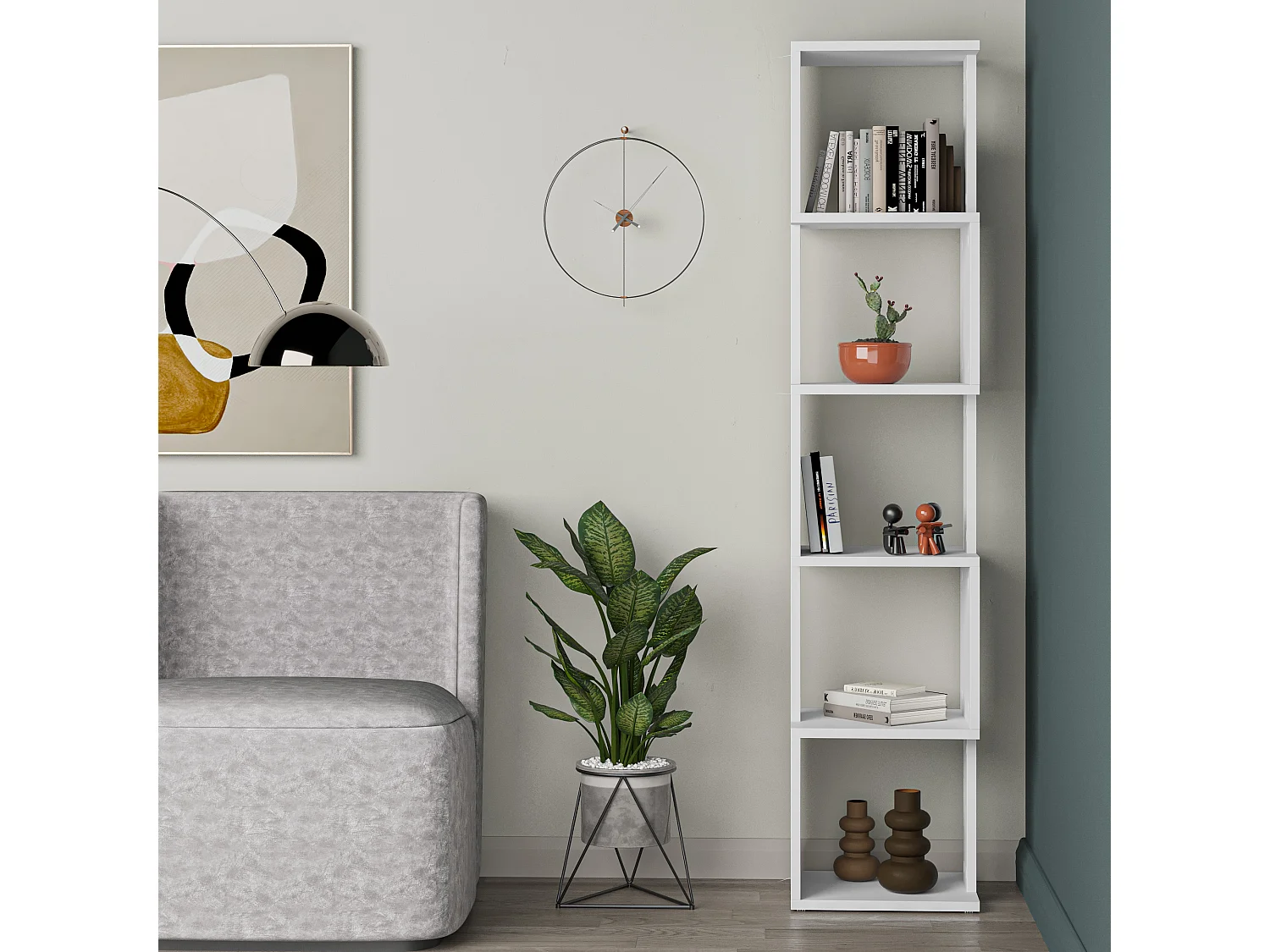 Bücherregal PIRI - 35 x 30 x 161 cm