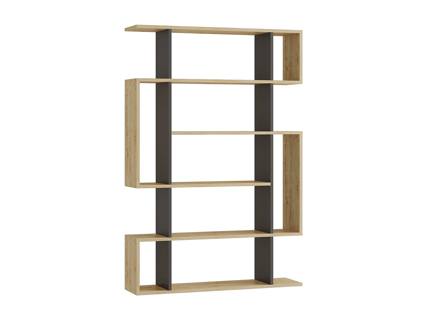 Bücherregal MITO -  Eiche-Anthrazit - 108,5 x 25,5 x 161 cm