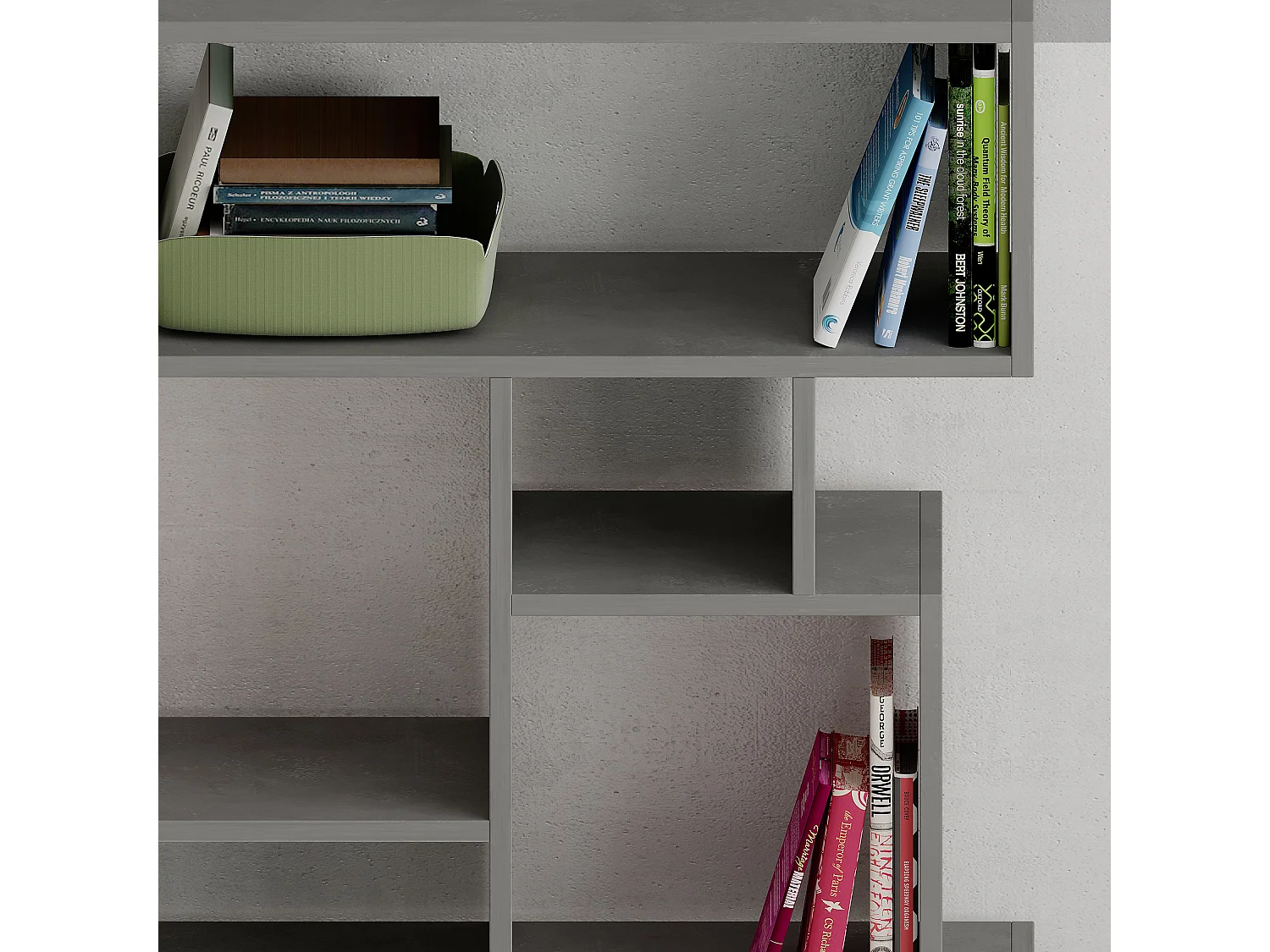 Bücherregal KARMATO - Retro Grau -96 x 25,5 x 168,5 cm