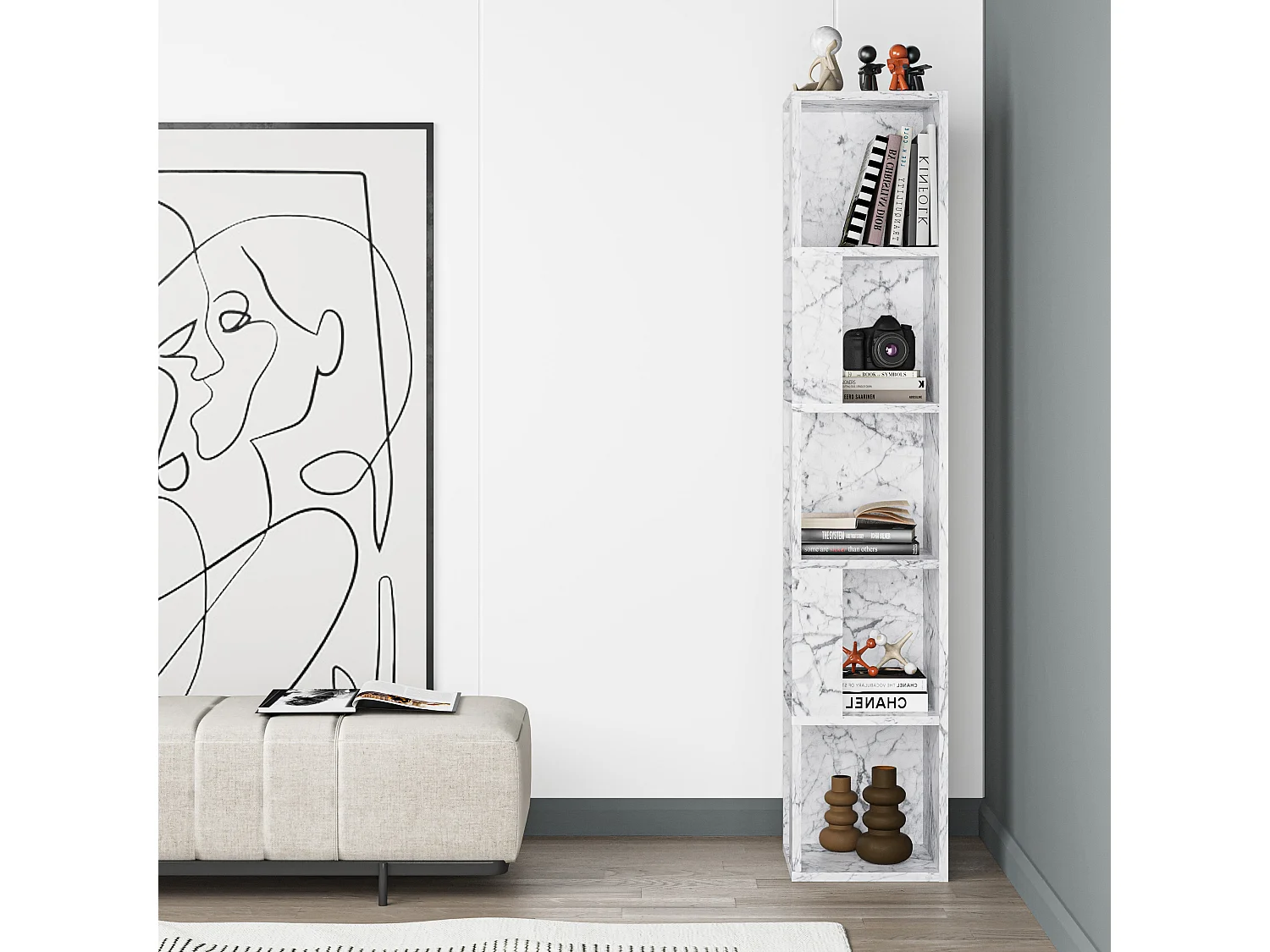 Bücherregal PIANO - 31,4 x 31,4 x 158,9 cm