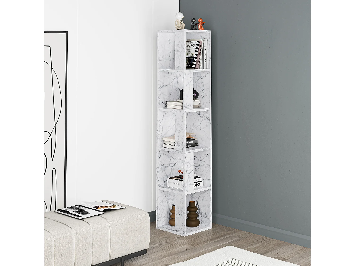 Bücherregal PIANO - 31,4 x 31,4 x 158,9 cm