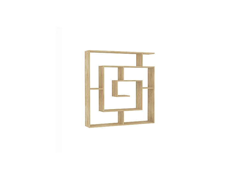 Etagère sur pied LABIRENT - chêne clair, 125x129x22