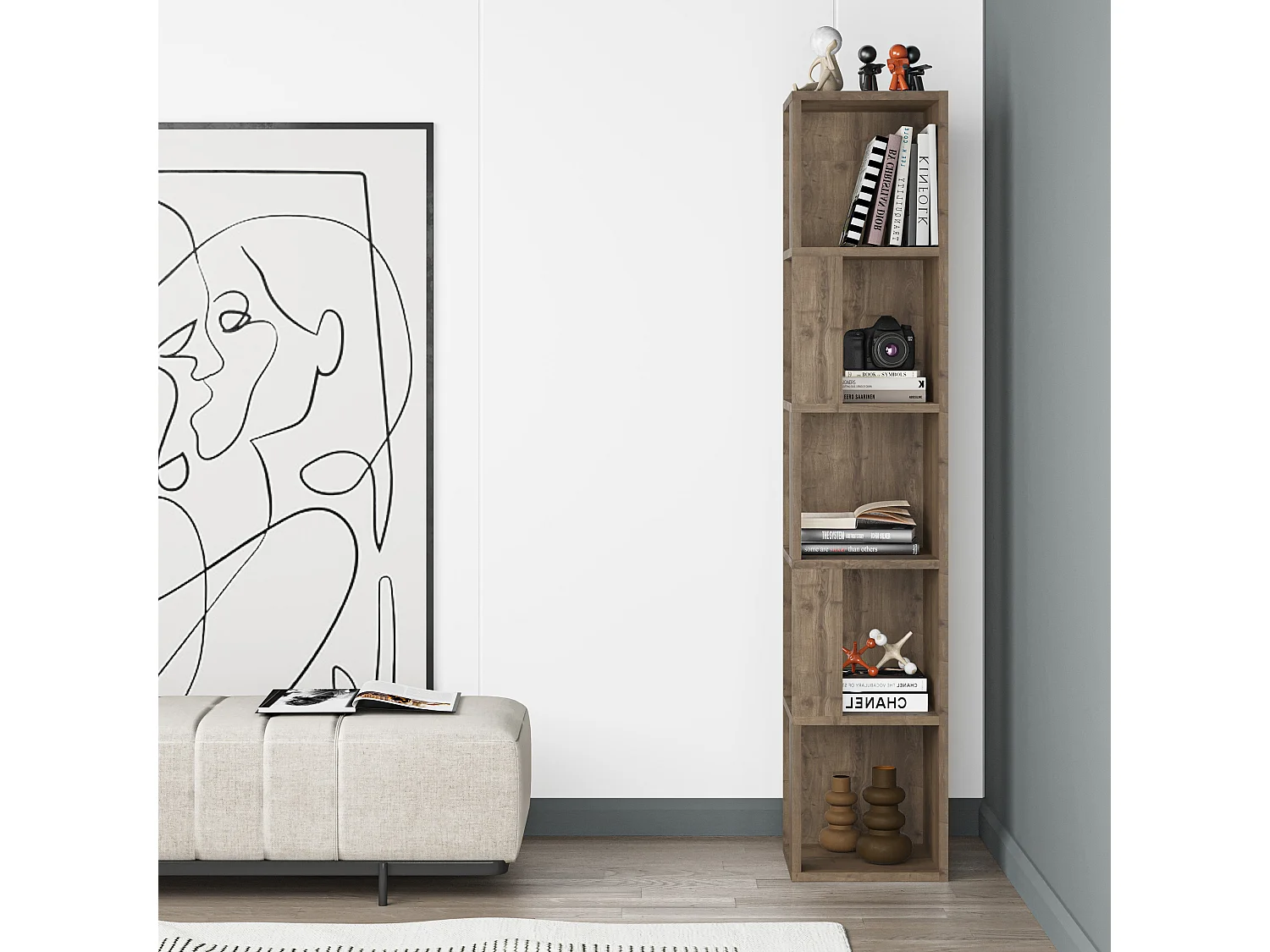 Bücherregal PIANO - 31,4 x 31,4 x 158,9 cm