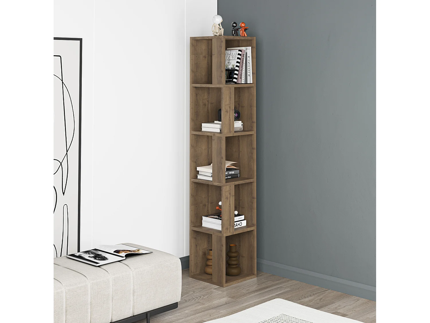 Bücherregal PIANO - 31,4 x 31,4 x 158,9 cm