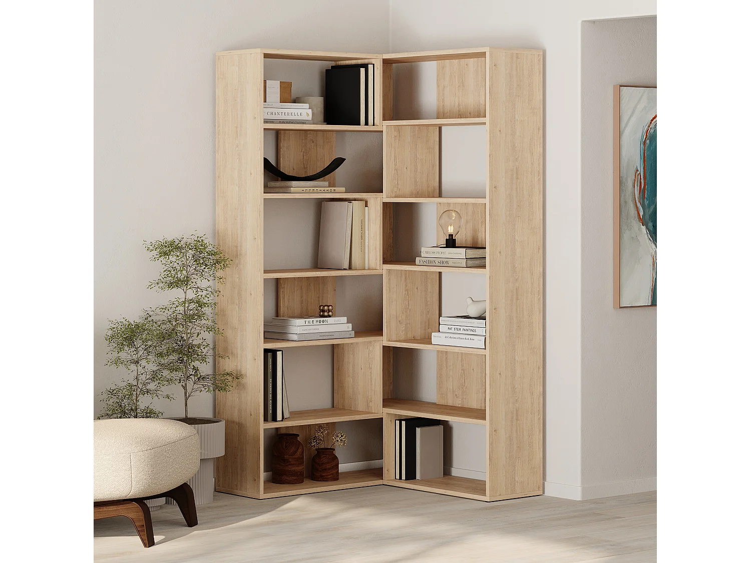 Bücherregal MOLLY Nr. 4 -  Eiche - 93,6 x 29,6 x 178,6 cm