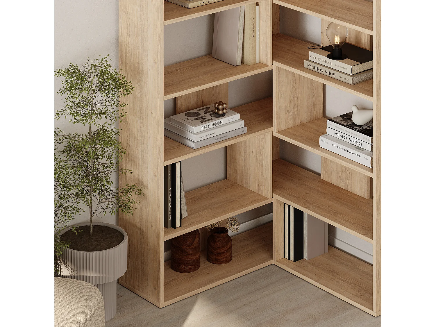 Bücherregal MOLLY Nr. 4 -  Eiche - 93,6 x 29,6 x 178,6 cm