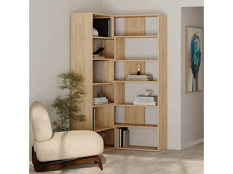 Bücherregal MOLLY Nr. 4 -  Eiche - 93,6 x 29,6 x 178,6 cm