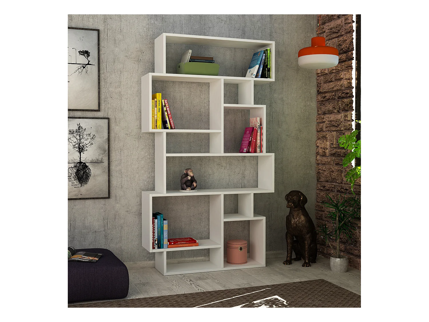 Bücherregal KARMATO -  Weiß - 96 x 25,5 x 168,5 cm
