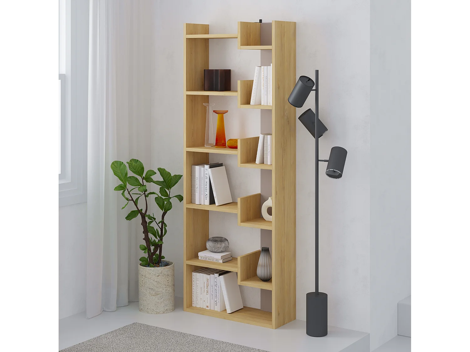 Bücherregal OPPA - 60,5 x 22 x 162,4 cm