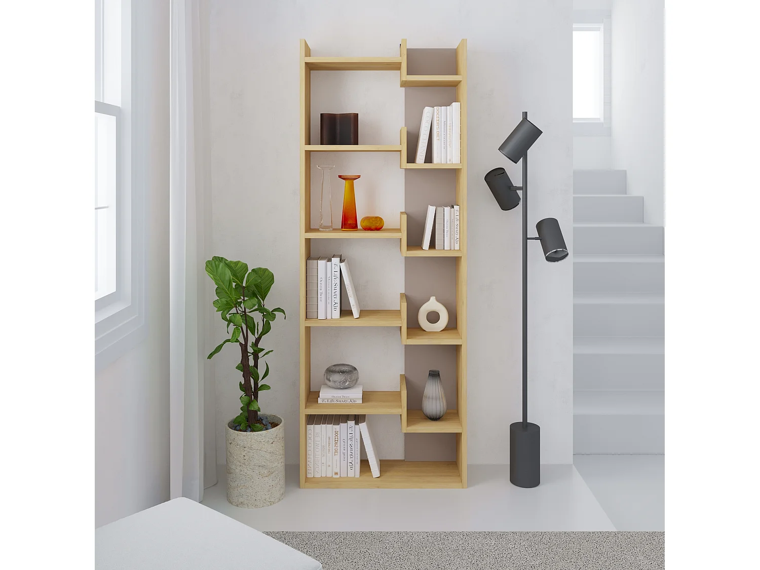 Bücherregal OPPA - 60,5 x 22 x 162,4 cm