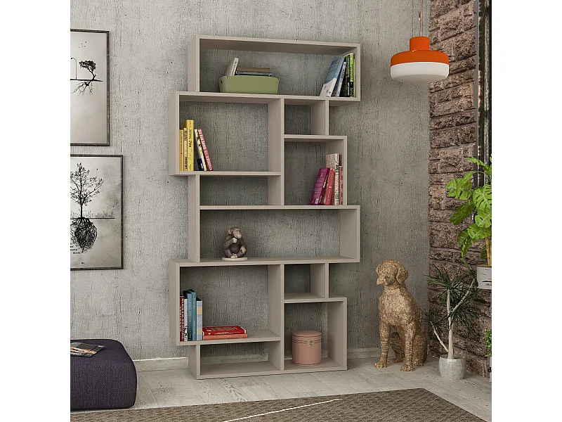 Bücherregal KARMATO -  Mokka Grau - 96 x 25,5 x 168,5 cm