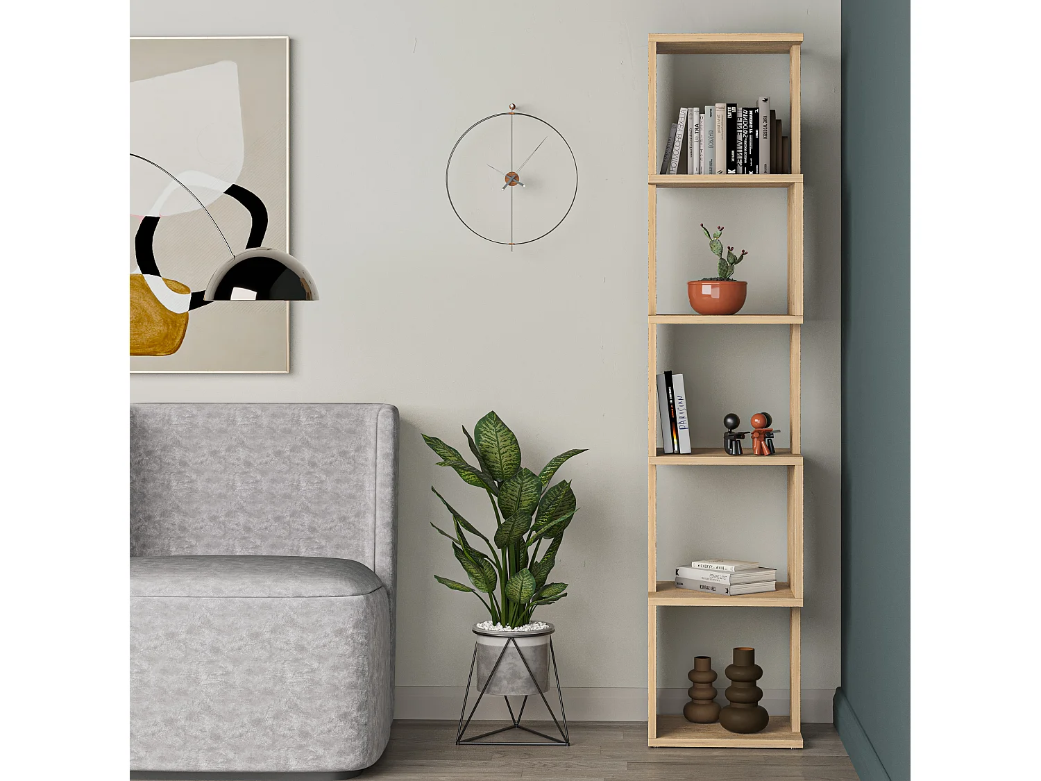 Bücherregal PIRI - 35 x 30 x 161 cm