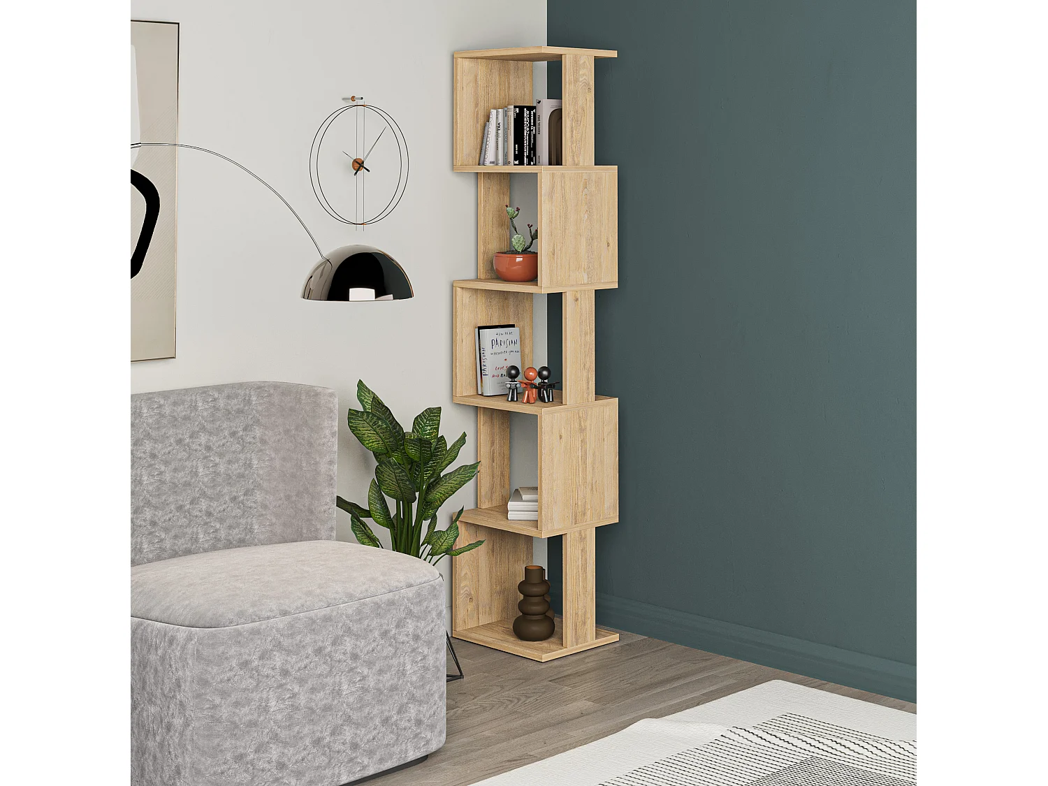 Bücherregal PIRI - 35 x 30 x 161 cm