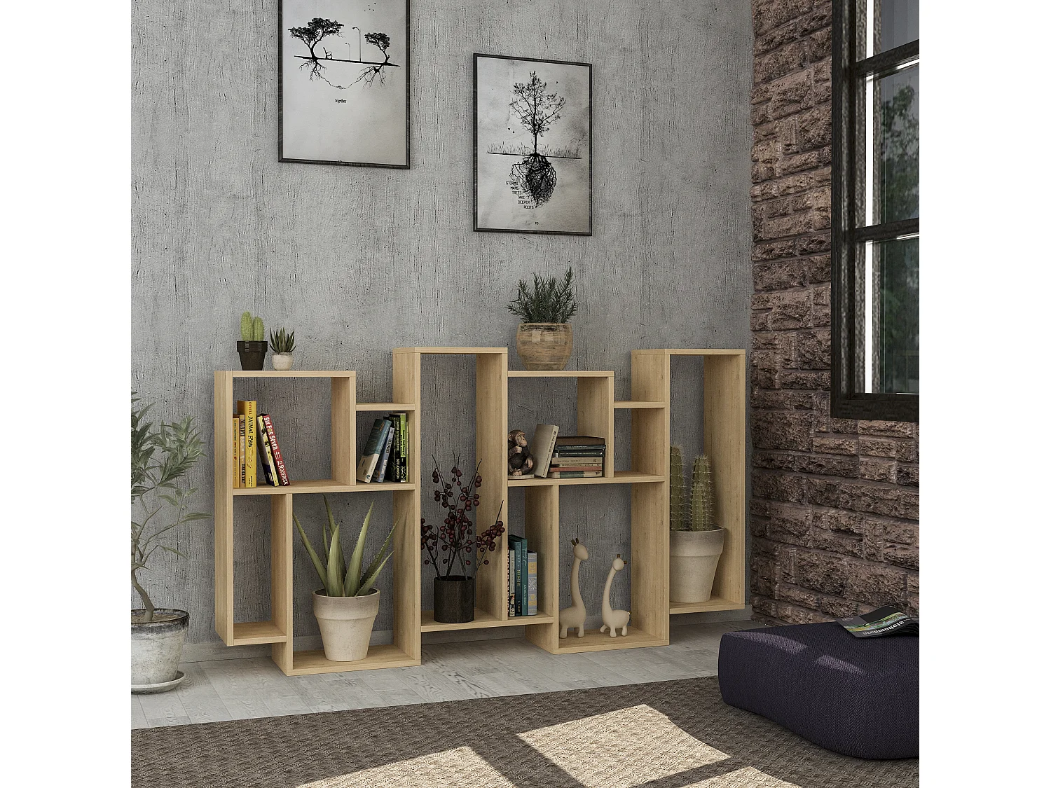 Bücherregal KARMATO -  Eiche - 96 x 25,5 x 168,5 cm