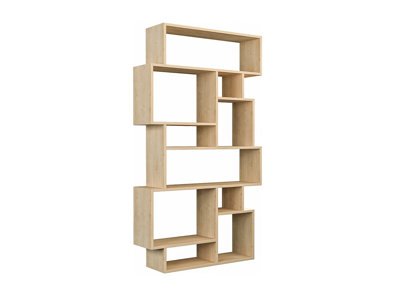 Decortie Eiken 25.5x96x168.5cm Boekenkast met 10 vakken Spaanplaat Weergave-eenheid Karmato