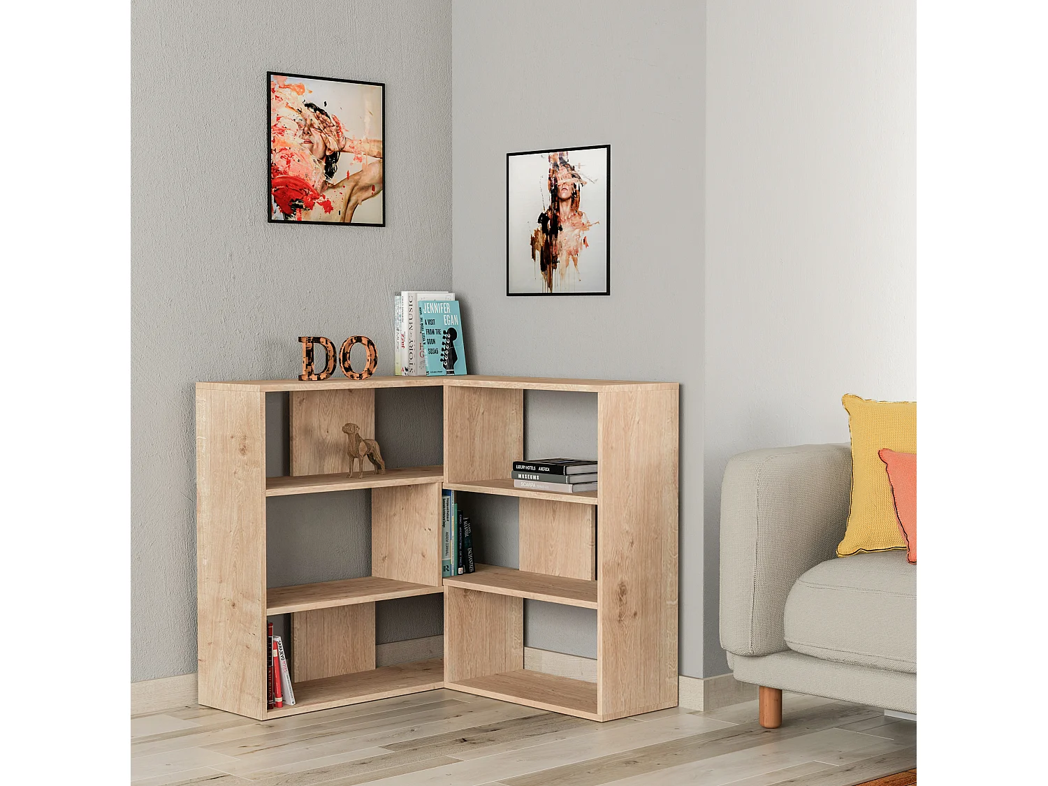 Bücherregal MOLLY Nr. 3 -  Eiche hell - 157,5 x 30 x 89 cm