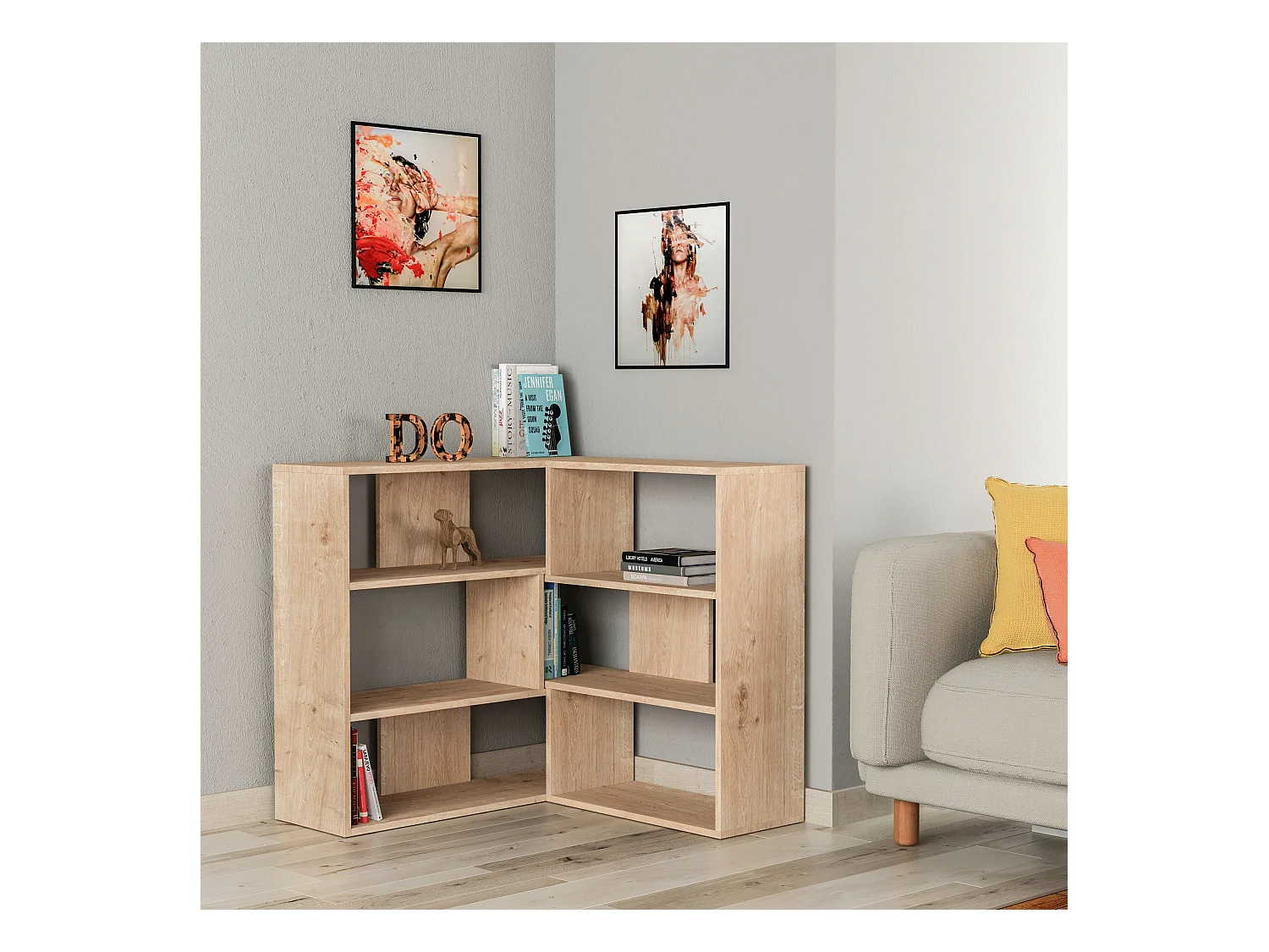 Bücherregal MOLLY Nr. 3 -  Eiche hell - 157,5 x 30 x 89 cm