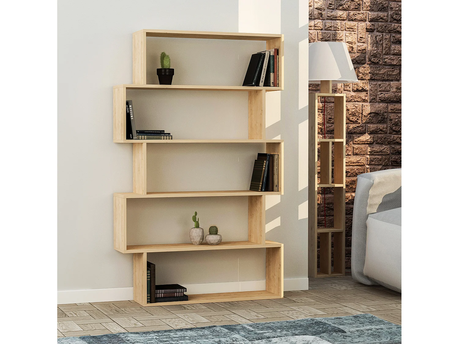 Libreria KAT-colore naturale chiaro, 100x161x24