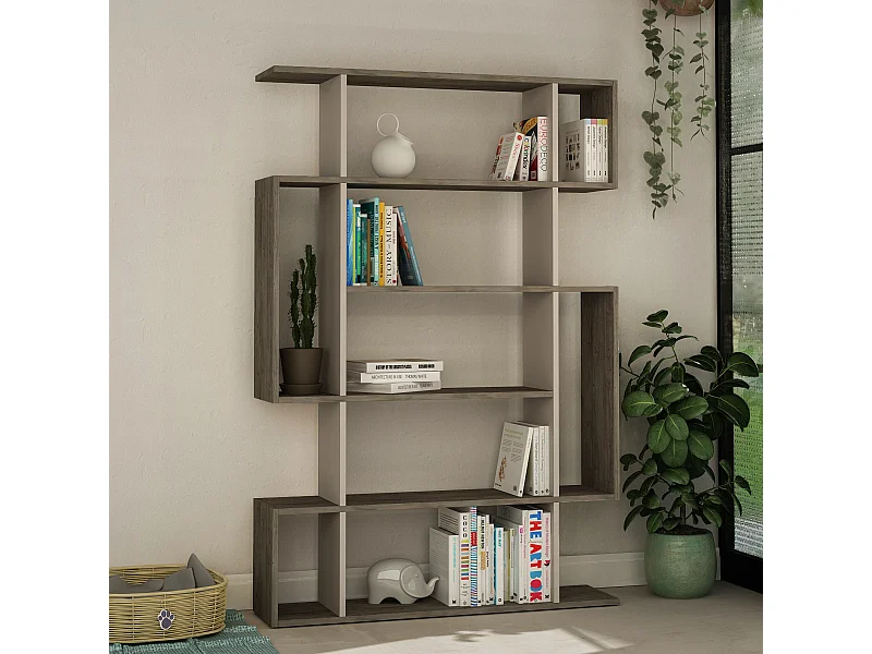 Bücherregal MITO -  Dunkler Kaffe-Mokka - 108,5 x 25,5 x 161 cm