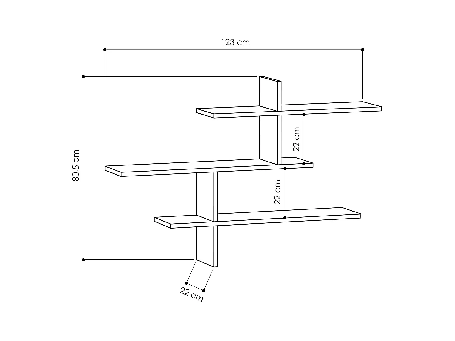 Regal LEO - Dunkelbraun, 123x81x22