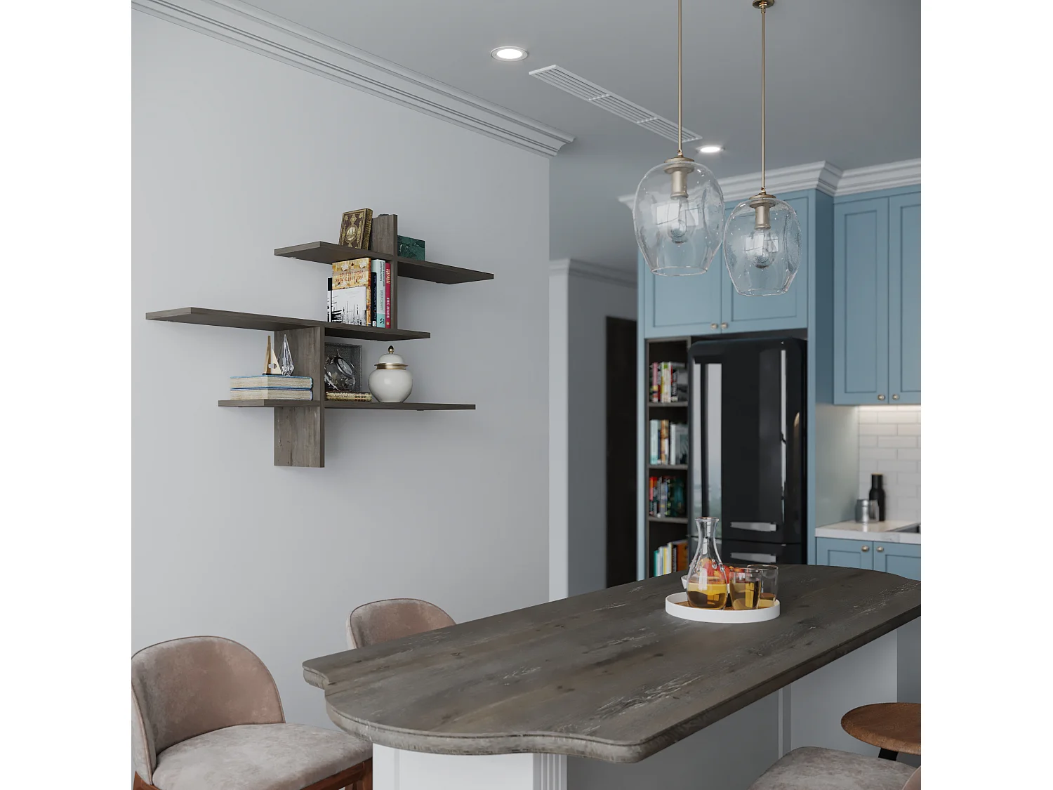 Etagère LEO - marron foncé, 123x81x22